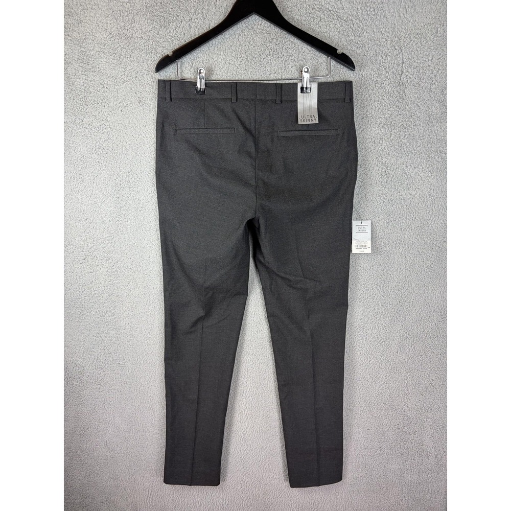 Topman Dress Pants Mens 34x30 Gray Ultra Skinny Stretch Business Formal Office - Picture 6 of 11